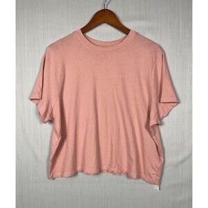 Boxy Pink Crop Tee Street Casual Staple NWT Lightweight Cotton Valentine's